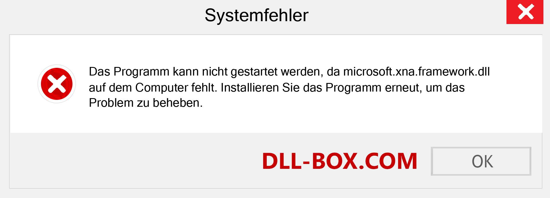 microsoft.xna.framework.dll-Datei fehlt?. Download für Windows 7, 8, 10 - Fix microsoft.xna.framework dll Missing Error unter Windows, Fotos, Bildern